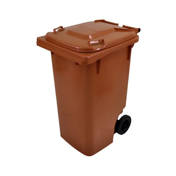 Lixeira 240L C/ Tampa E Roda 200mm Marrom Bralimpia Ref. C240Mr