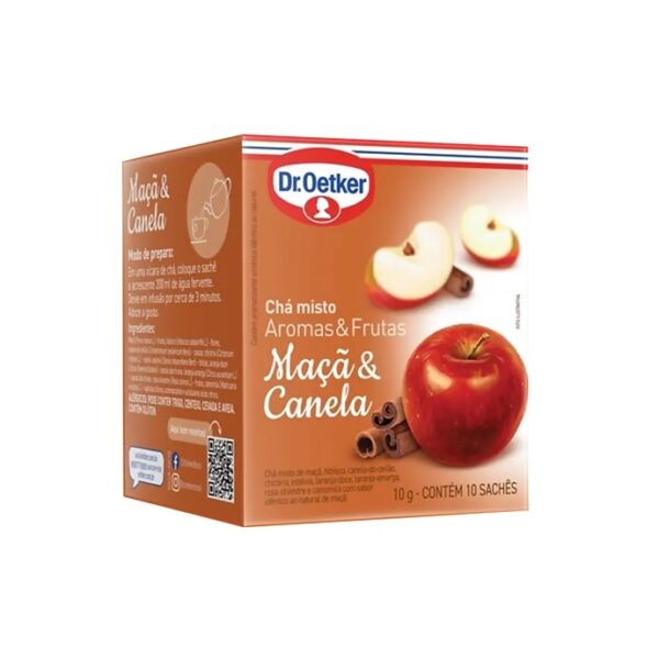 Chá Oetker 10g Com 10 Sachês Maçã Com Canela Flores & Frutas