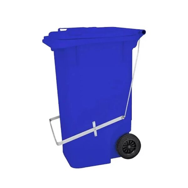 Lixeira 240L C/ Tampa E Pedal C/ Rodas Azul Bralimpia Ref. Cp24Az
