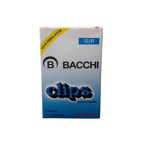Clips 12/0 Com 12 UN Niquelado Bacchi Ref. 04154