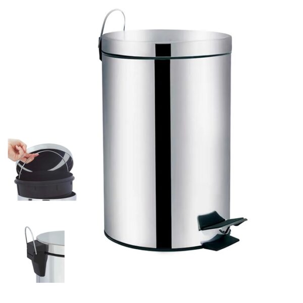 Lixeira 12L Inox Linha Ágata Com Tampa Mor Ref. 8223
