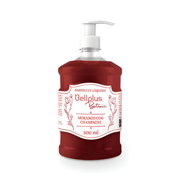 Sabonete Líquido Válvula 500ml Morango Com Champanhe Bellplus Botanic