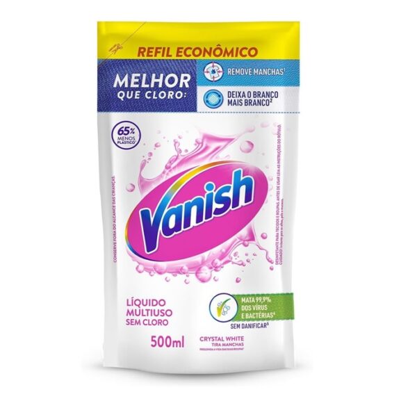 Alvejante 500ml P/ Roupas Brancas Gel Refil Vanish