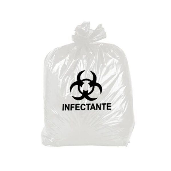 Saco Para Lixo 100L Branco 100 UN Infectante Resistente Alta Densidade