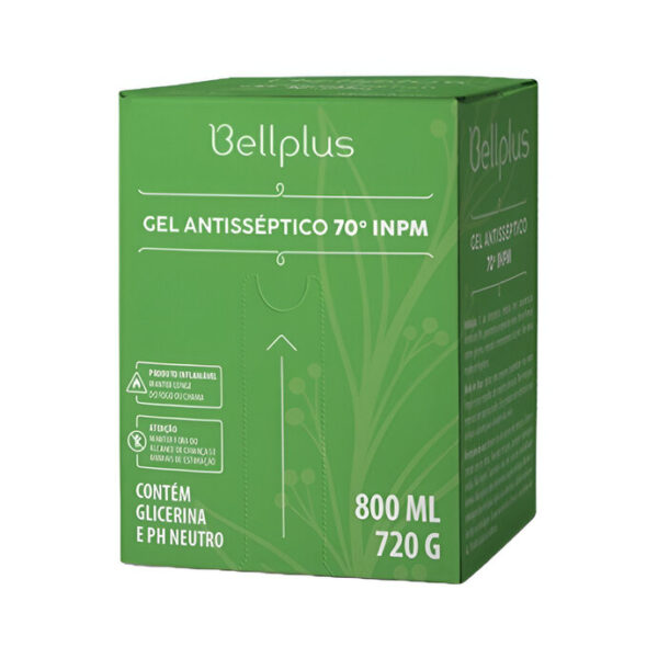 Álcool Gel 800ml Antisséptico 70 Graus Refil