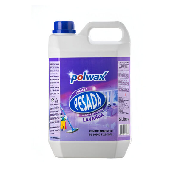 Limpador Limpeza Pesada 5L Lavanda Bicarbonato de Sódio E Álcool Polwax