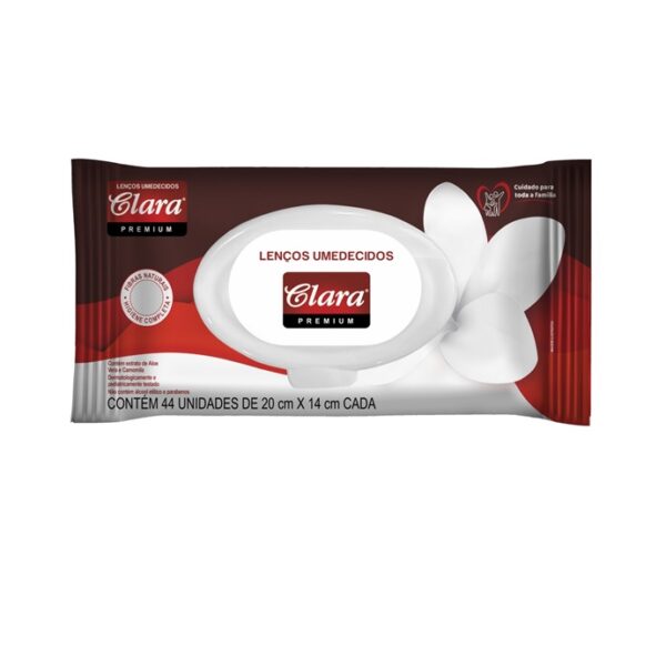 Lenço Umedecido C/44Un Aloe Vera e Camomila Clara Premium