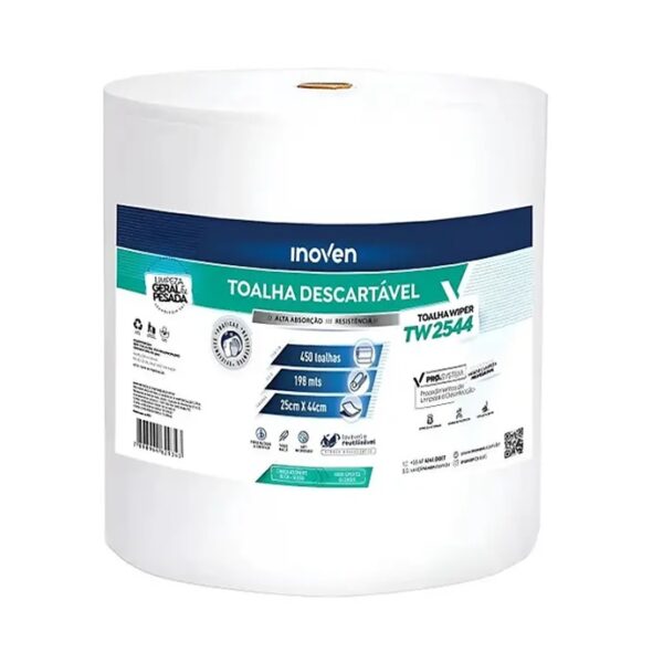Toalha Wiper 25CmX198m  C/450 Un 60Gr  TW2544 Inoven