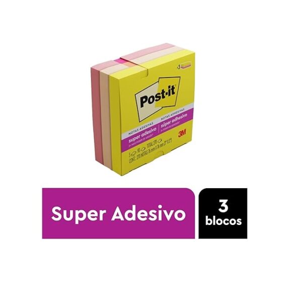 Post-it 76X76mm Coleção Alegria C/3 BL HB004736920 3M - Image 2