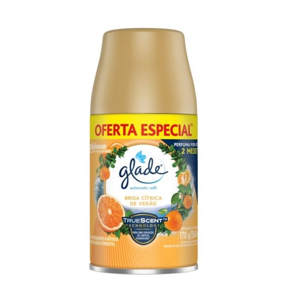 Desodorizador 260Ml Glade AutomaticSpray Refil Brisa Cítrica Verão OF.Esp Johnson