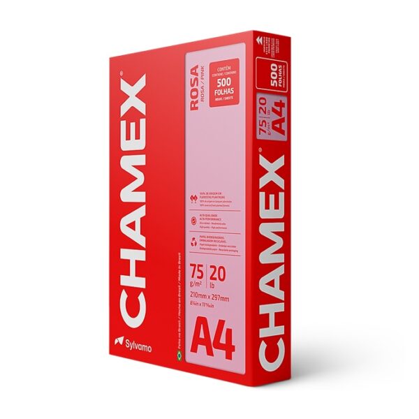 Papel Chamex 210X297 75G Rosa C/500Fls