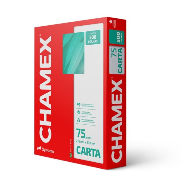 Papel Chamex 216X279 75G Branco Carta C/500Fls