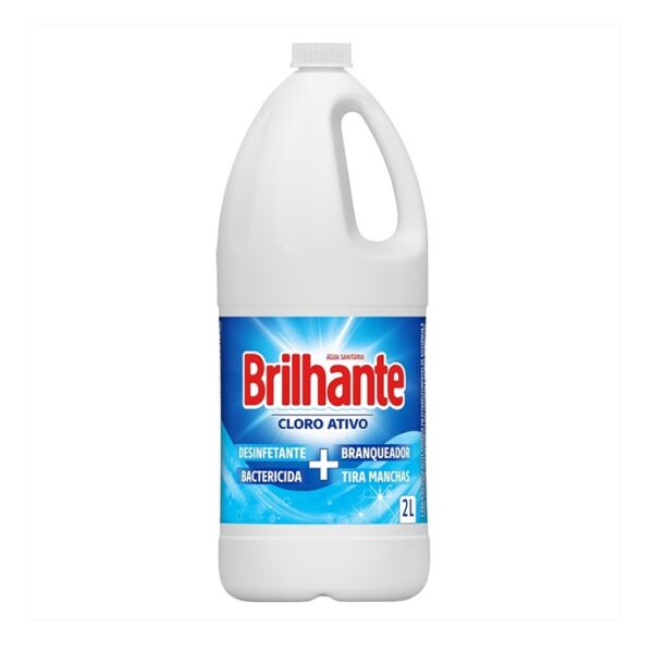 Alvejante 2L Brilhante Cloro Ativo Sem Perfume (Água Sanitária)