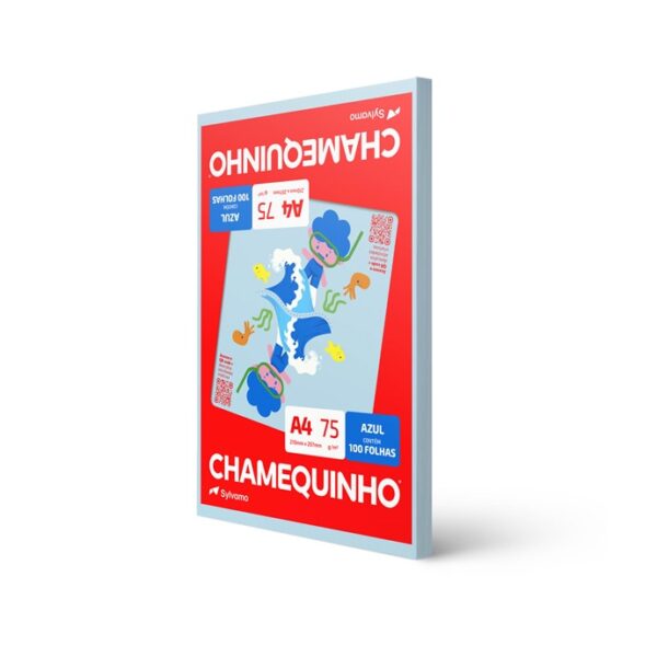 Papel Chamequinho 210X297 75G Azul C/100Fls