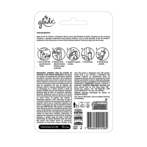 Aparelho Odorizador Glade Toque De Frescor Voo Em Bonito 12Ml Ed. Ltda 387342 Johnson - Image 3