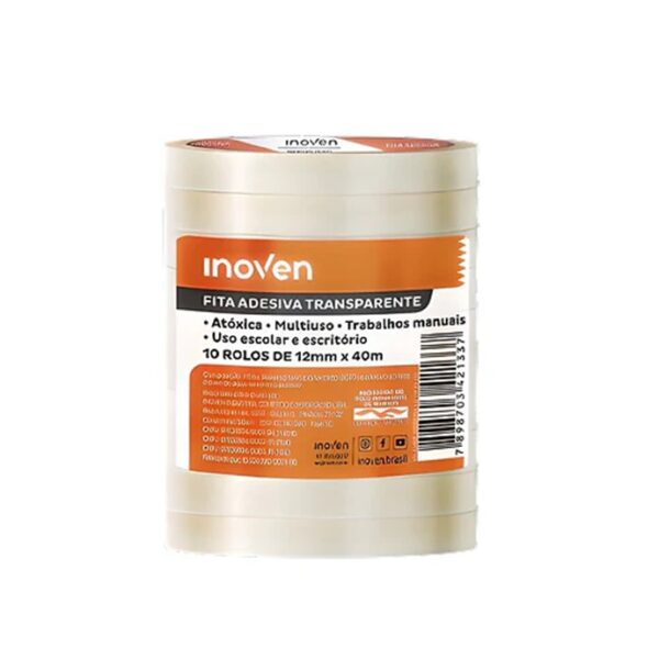Fita Adesiva 12mmx40m Tubete Pequeno Transparente Inoven - Image 2