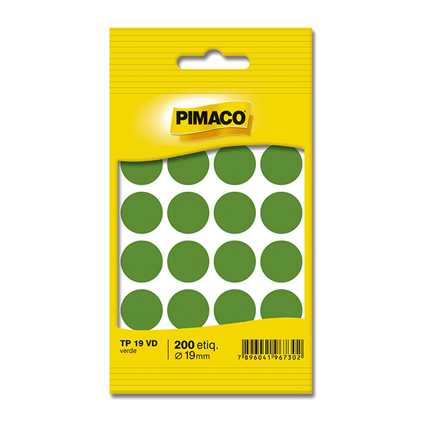 Etiqueta Adesiva 19mm Com 200 UN Verde Pimaco Ref. Tp19Vd
