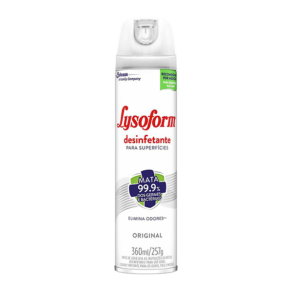 Desinfetante 360ml Original Aerossol P/ Superfícies Lysoform