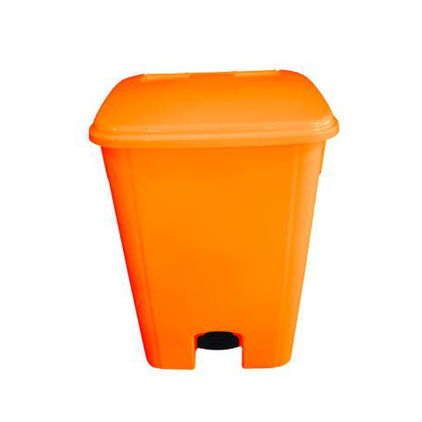 Lixeira 100L Com Pedal Sem Rodas Laranja Bralimpia Ref. Cp10Lj