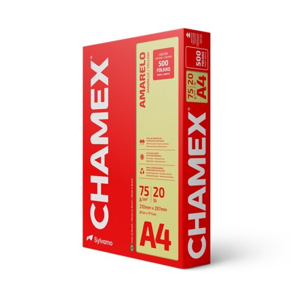 Papel Chamex 210X297 75G Amarelo C/500Fls