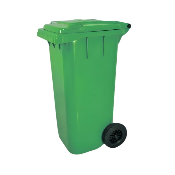 Lixeira 120L C/ Tampa E Rodas 220mm Bralimpia Verde Ref. C120Cz