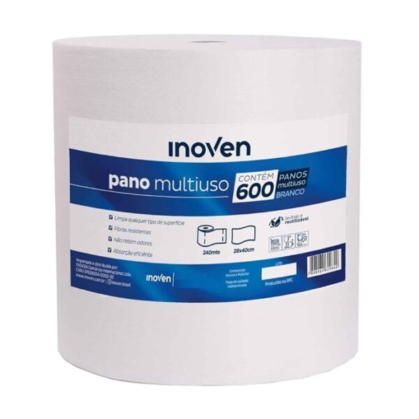 Pano Multiuso Branco Bob 240Mx28Cm 600 Panos (40CM) 35G Inoven