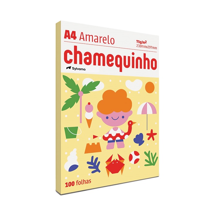 Papel Chamequinho 210X297 75G Amarelo C/100Fls