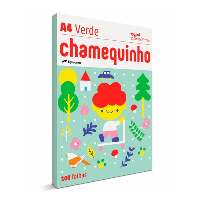 Papel Chamequinho 210X297 75G Verde C/100Fls