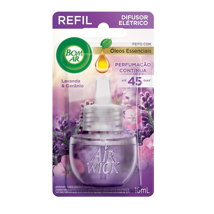 Refil P/Aparelho Difusor Bom Ar Elétrico Lavanda E Geranio 16Ml