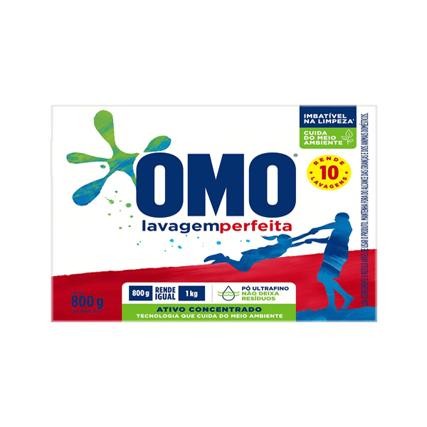 Sabão Em Pó 800g Lavagem Perfeita Omo