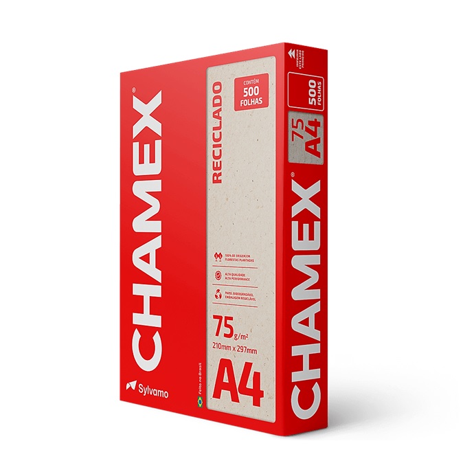 Papel Chamex 210X297 75G Eco Reciclado C/500F A4