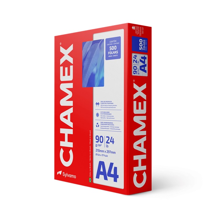 Papel Chamex 210X297 90G Branco A4 C/500Fls