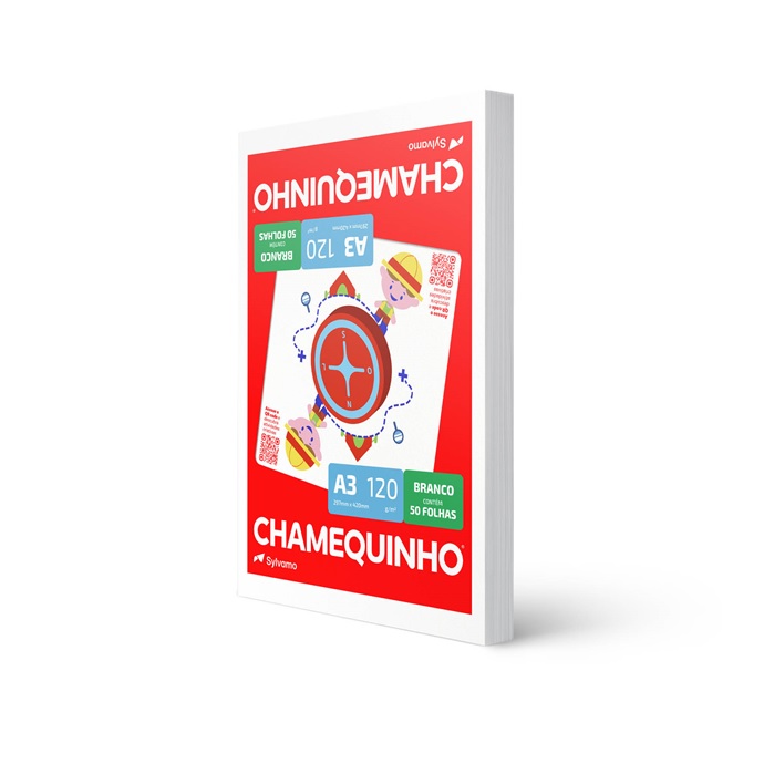 Papel Chamequinho 297X420 120G Branco A3 C/50Fls