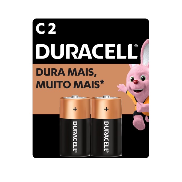 Pilha Alcalina Com 2 UN Média C2 Mn14B2 Plz Duracell