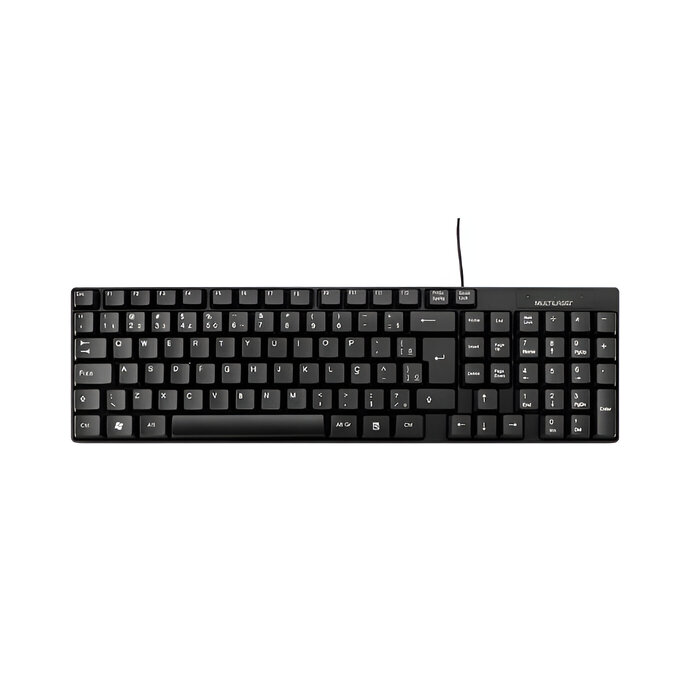 Teclado Com Fio USB Básico Slim Preto Multilaser Ref. TC193
