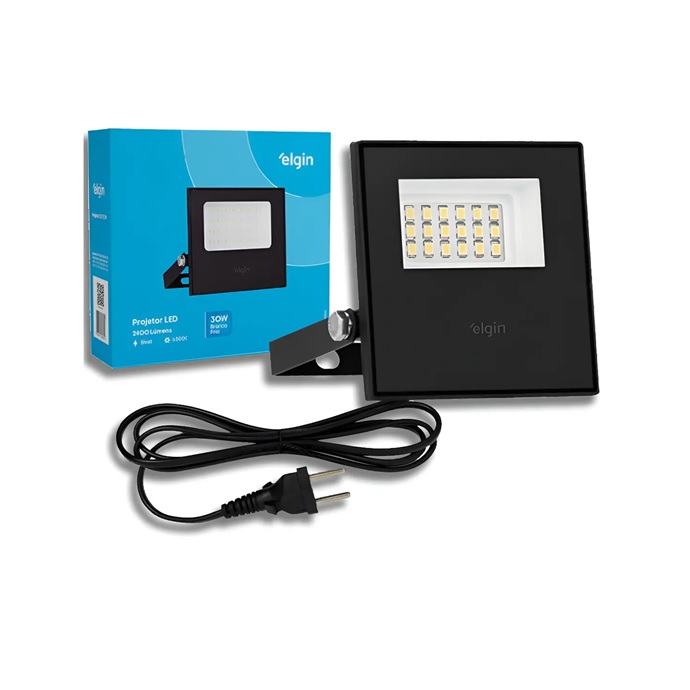 Lâmpadas Projetor Led 30W Bivolt 6500K Preto Elgin 48RLED30GP00
