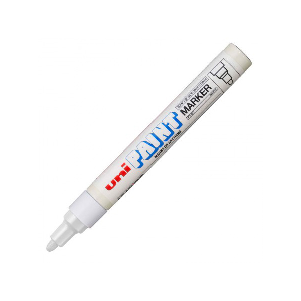 Marcador Permanente Industrial Uni Paint Marker Px20 Branco Sertic