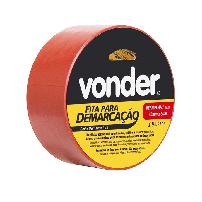 Fita Demarcação De Solo 48MM X 30M Vermelho Vonder
