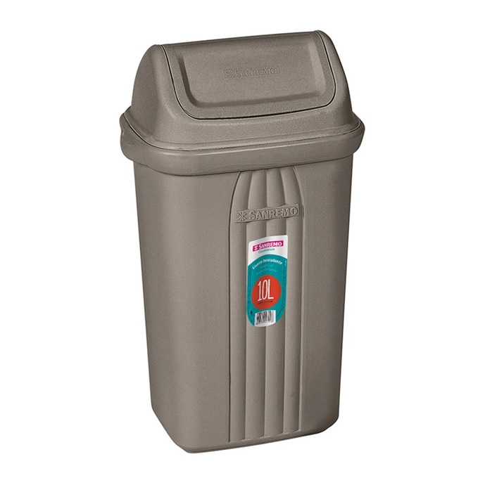 Lixeira 10L Cinza Plástico Basculante Ref.SR281/20 Sanremo - Image 2