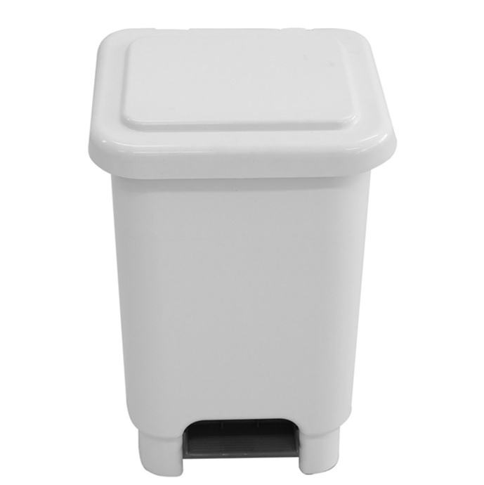 Lixeira 25L Branca C/Pedal Plást. Retang. Haste Ferro PR25FB Jsn