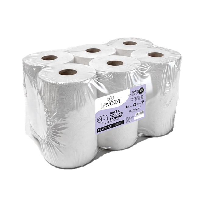 Papel Toalha Leveza 19Cmx200M BB C/6RL TB21