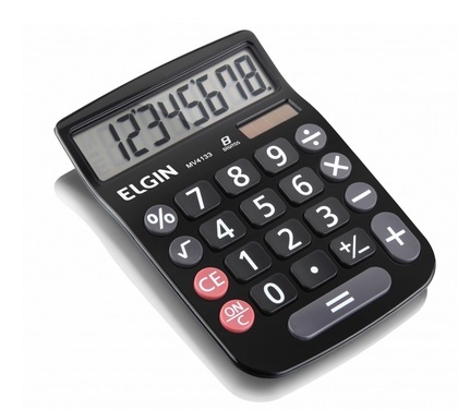 Calculadora De Mesa 8 Dígitos Visor Bateria Preta Elgin Ref. Mv-4133