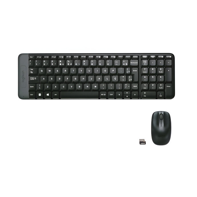 Kit Teclado E Mouse Sem Fio Wireless Preto Logitech Ref. MK220